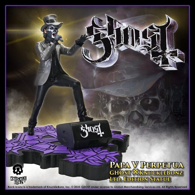 Knucklebonz Ghost Rock Iconz Statue Papa V Perpetua Top Hat 22 cm