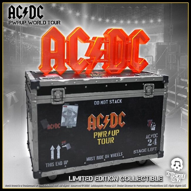 Knucklebonz AC/DC Rock Ikonz On Tour Statue PWR UP Tour Road Case