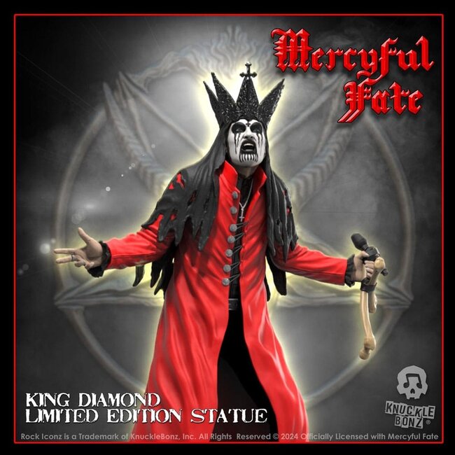 Knucklebonz Mercyful Fate Rock Iconz Statue King Diamond III (Red Version) 22 cm