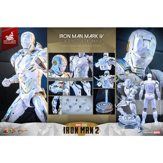 Iron Man 2 Movie Masterpiece Diecast Action Figure 1/6 Iron Man Mark IV (Sub-Zero Fractal Armor) Hot Toys Exclusive 33 cm
