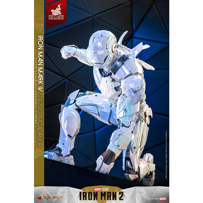 Iron Man 2 Movie Masterpiece Diecast Action Figure 1/6 Iron Man Mark IV (Sub-Zero Fractal Armor) Hot Toys Exclusive 33 cm
