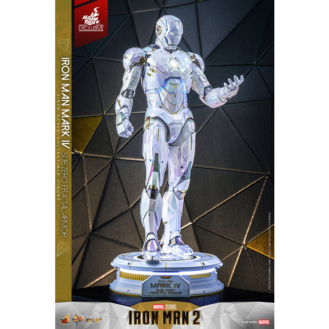 Iron Man 2 Movie Masterpiece Diecast Action Figure 1/6 Iron Man Mark IV (Sub-Zero Fractal Armor) Hot Toys Exclusive 33 cm