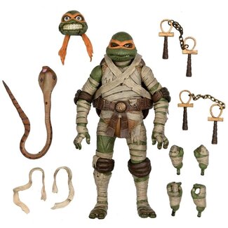 NECA  Universal Monsters x Teenage Mutant Ninja Turtles Action Figure Ultimate Michelangelo as The Mummy 18 cm