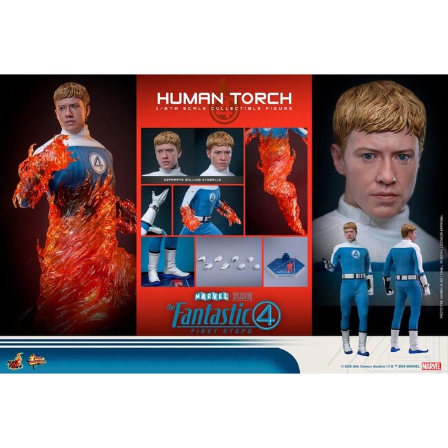 The Fantastic Four: First Steps Movie Masterpiece Action Figure 1/6 Human Torch 30 cm