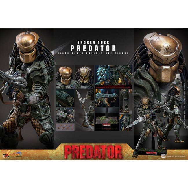 Alien vs. Predator Comic Masterpiece Action Figure 1/6 Broken Tusk Predator 35 cm