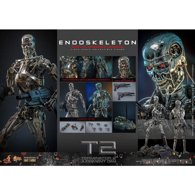 Terminator 2: Judgment Day Movie Masterpiece Die-cast  Action Figure 1/6 Endoskeleton (Battle Damaged Version) 31 cm