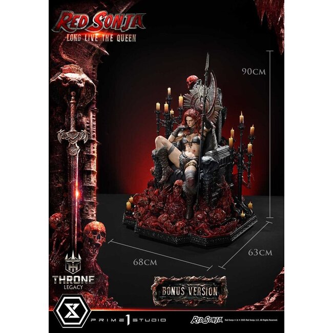 Red Sonja Throne Legacy Collection Statue Statue 1/3 Red Sonja: Lang lebe die Königin Bonusversion 77 cm