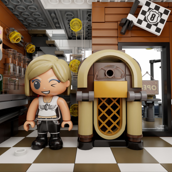 Pantasy Original Construction Set Motorcycle Restaurant