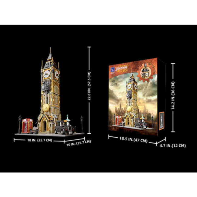 Original-Steampunk Series Construction Set Steampunk Clock Tower Park 58 cm