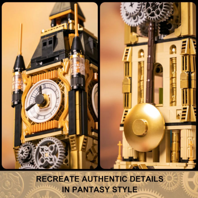 Original-Steampunk Series Construction Set Steampunk Clock Tower Park 58 cm