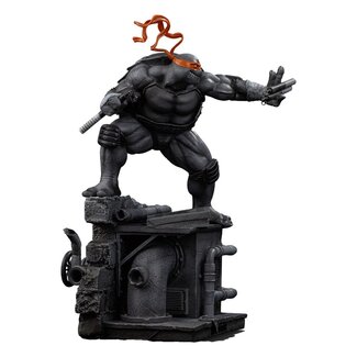 Iron Studios Teenage Mutant Ninja Turtles Art Scale Statue 1/10 Michelangelo Schwarz-Weiß-Variante 26 cm Exklusiv