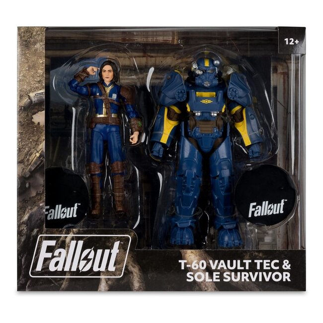 Fallout 4 Statue 2er-Pack T-60 Vault Tec & Sole Survivor 18 cm