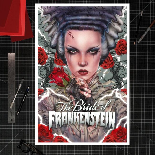 Kunstdruck „Die Braut von Frankenstein“ – Braut im Jenseits von Brian M. Viveros, 61 x 41 cm – ungerahmt