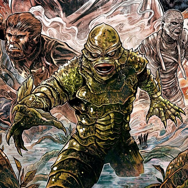 Kunstdruck „Universal Monsters“ von Vincenzo Riccardi, 61 x 41 cm – ungerahmt