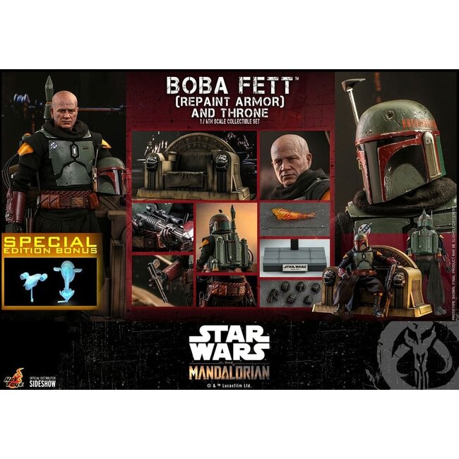 Star Wars: The Mandalorian Actionfigur 1/6 Boba Fett Repaint Rüstung und Thron Sonderedition 30 cm