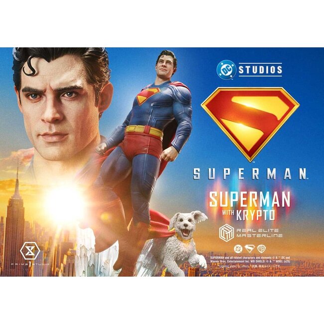Superman (2025) Real Elite Masterline Series Statue 1/3 Superman mit Krypto 95 cm