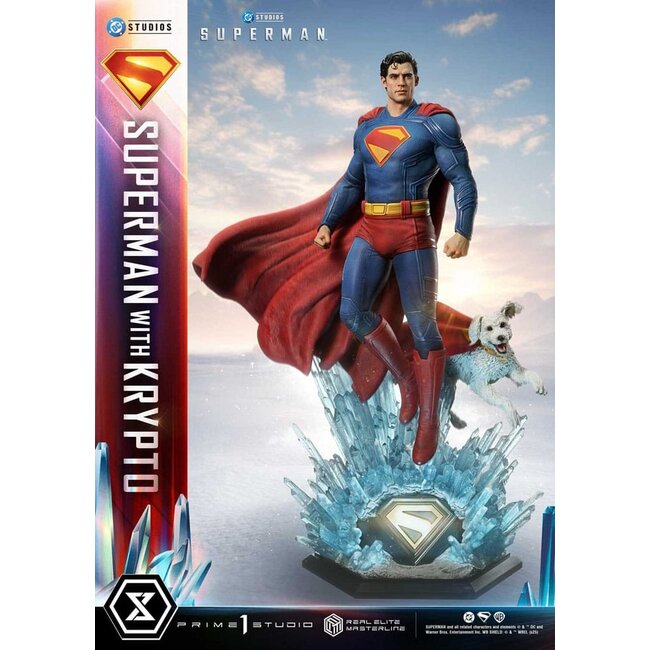 Superman (2025) Real Elite Masterline Series Statue 1/3 Superman mit Krypto 95 cm