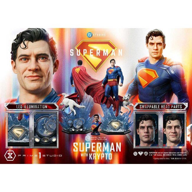 Superman (2025) Real Elite Masterline Series Statue 1/3 Superman mit Krypto 95 cm