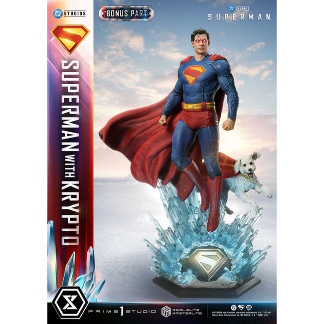Superman (2025) Real Elite Masterline Series Statue 1/3 Superman mit Krypto Bonus Version 95 cm