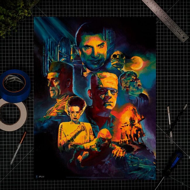 Universal Monsters Kunstdruck-Collage von Chris Valentine, 61 x 46 cm - ungerahmt