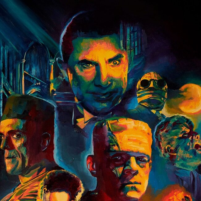 Universal Monsters Kunstdruck-Collage von Chris Valentine, 61 x 46 cm - ungerahmt