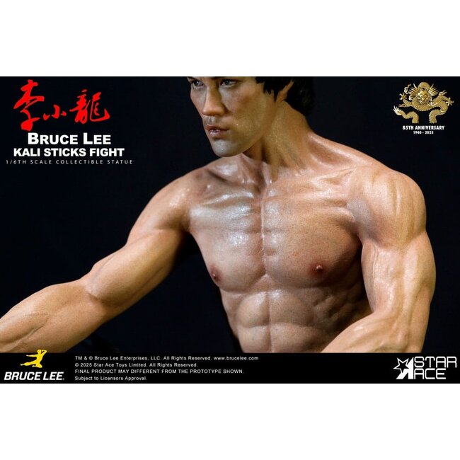 Enter the Dragon Movie Statue 1/6 Bruce Lee Kali Sticks Fight Normal Basement Version 30 cm