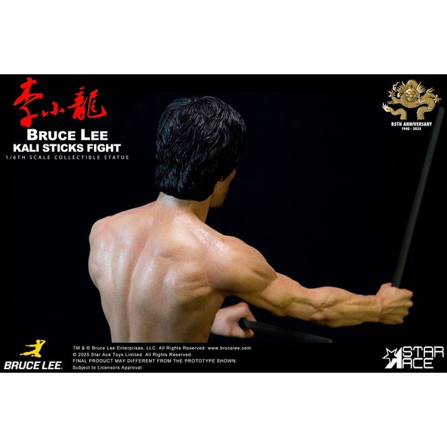 Enter the Dragon Movie Statue 1/6 Bruce Lee Kali Sticks Fight Normal Basement Version 30 cm