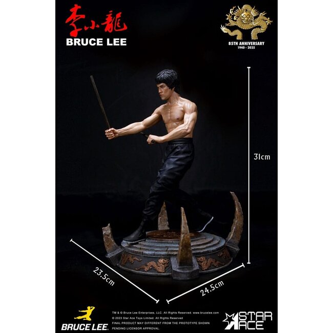 Enter the Dragon Movie Statue 1/6 Bruce Lee Kali Sticks Fight Normal Basement Version 30 cm