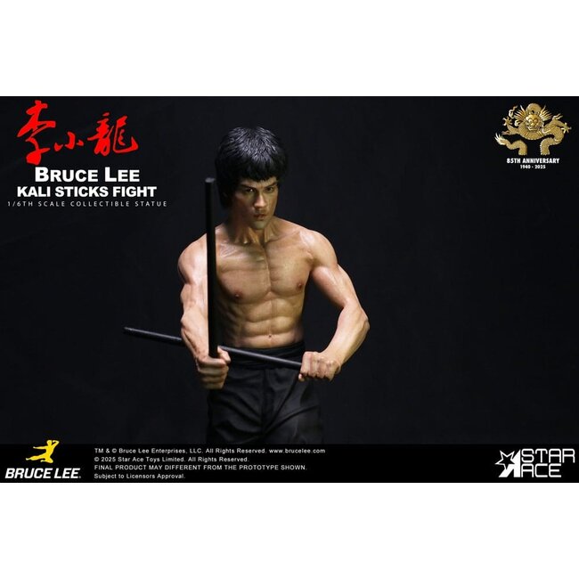 Enter the Dragon Movie Statue 1/6 Bruce Lee Kali Sticks Fight Deluxe Basement Version 30 cm