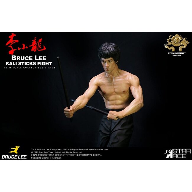 Enter the Dragon Movie Statue 1/6 Bruce Lee Kali Sticks Fight Deluxe Basement Version 30 cm