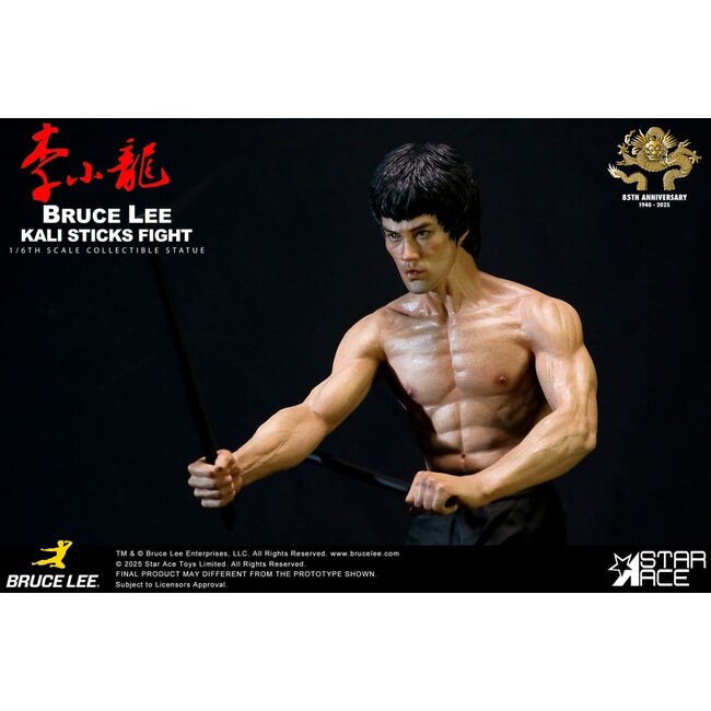 Enter the Dragon Movie Statue 1/6 Bruce Lee Kali Sticks Fight Deluxe Basement Version 30 cm