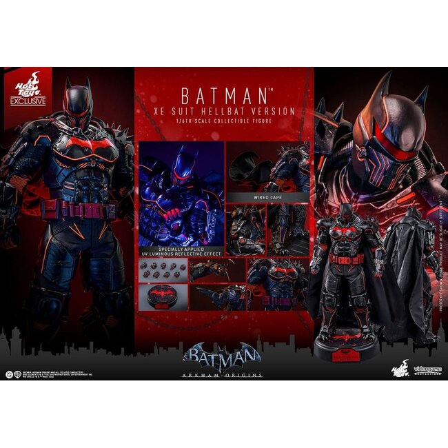 Batman Arkham Origins Videospiel-Meisterwerk-Actionfigur 1/6 XE Anzug Hellbat Version Hot Toys Exklusiv 33 cm