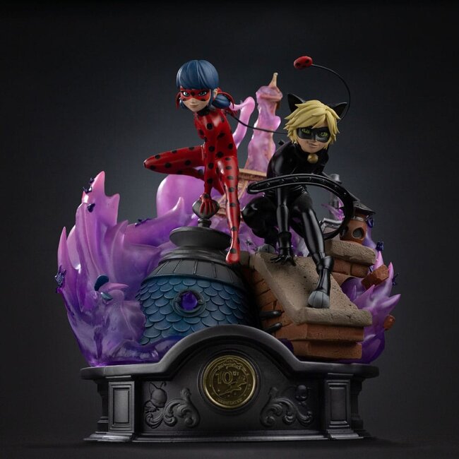 Miraculous Deluxe Art Scale Statue 1/10 Lady Bug and Cat Noir Signed Edition 23 cm