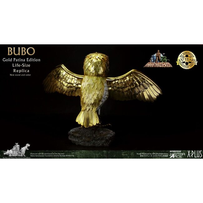 Kampf der Titanen Statue Ray Harryhausens Bubo Gold Patina Edition Deluxe Ver. 34 cm
