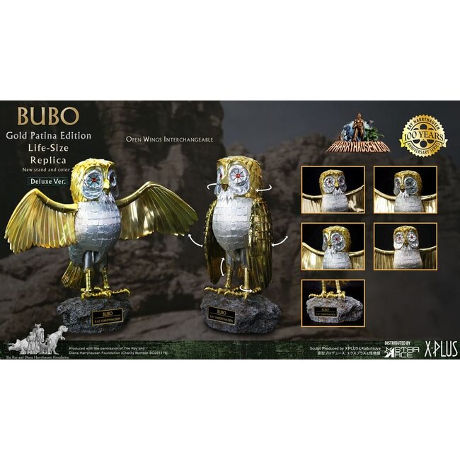 Clash of the Titans Statue Ray Harryhausens Bubo Gold Patina Edition Deluxe Ver. 34 cm