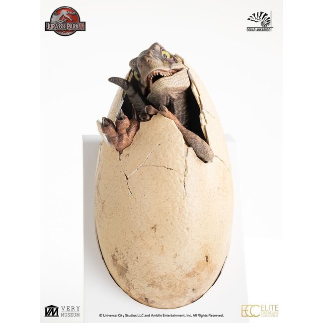 Jurassic Park III ECC Elite Creature Line Statue Weiße Königin beim Schlüpfendes Ei 13 cm