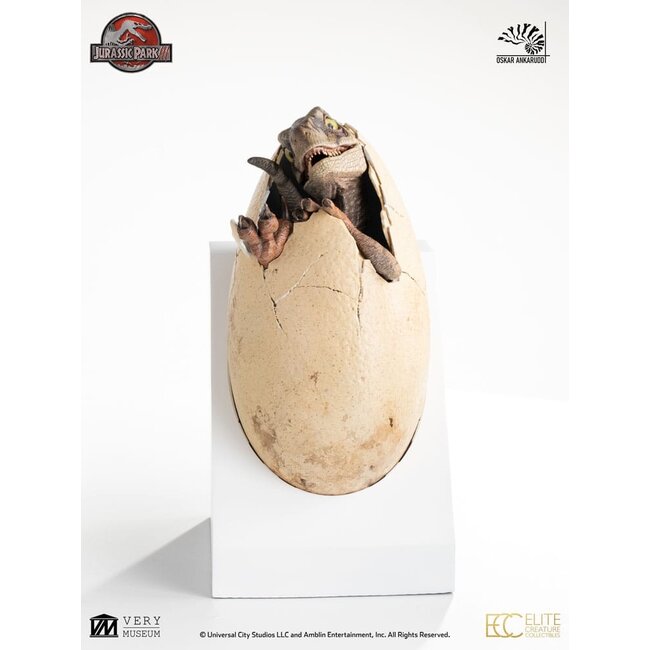 Jurassic Park III ECC Elite Creature Line Statue Weiße Königin beim Schlüpfendes Ei 13 cm