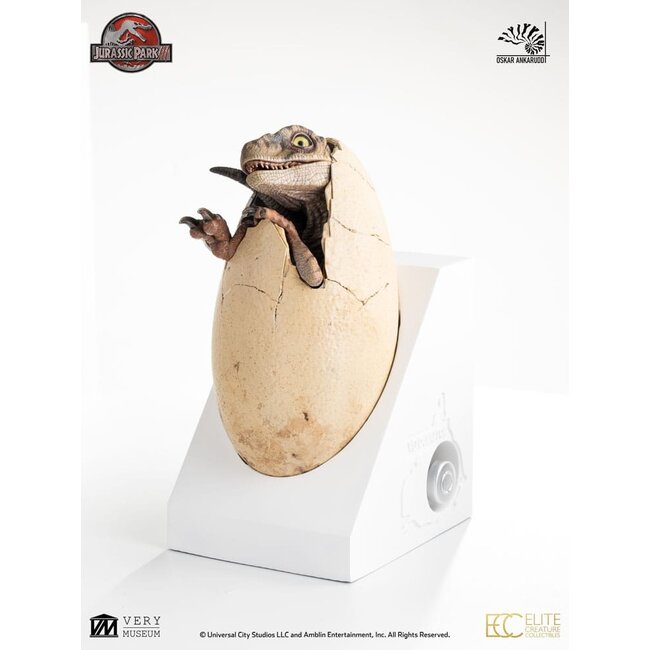 Jurassic Park III ECC Elite Creature Line Statue Weiße Königin beim Schlüpfendes Ei 13 cm