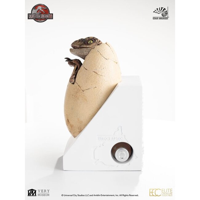 Jurassic Park III ECC Elite Creature Line Statue Weiße Königin beim Schlüpfendes Ei 13 cm