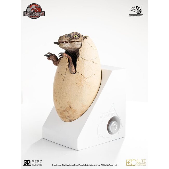 Jurassic Park III ECC Elite Creature Line Statue Weiße Königin beim Schlüpfendes Ei 13 cm
