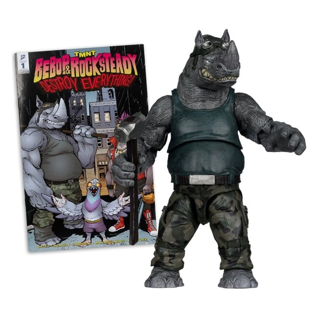 Teenage Mutant Ninja Turtles Page Punchers Action Figure Rocksteady 17 cm