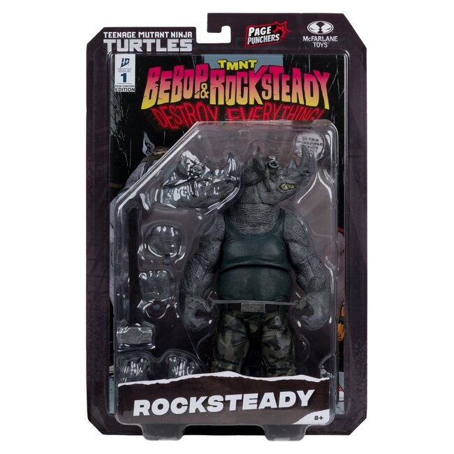 Teenage Mutant Ninja Turtles Page Punchers Action Figure Rocksteady 17 cm