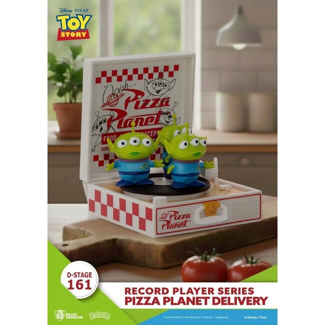 Beast Kingdom Toys Toy Story Plattenspieler-Serie PVC-Figur Pizza Planet Lieferung 12 cm