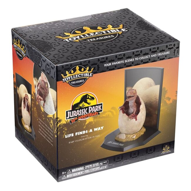 Jurassic Park Spielzeug-Schatzstatue Raptor-Ei Das Leben findet einen Weg 12 cm