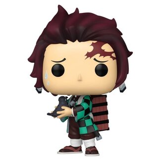 Funko Dämonentöter: Kimetsu no Yaiba POP! Animations-Vinylfiguren Tanjiro mit Krähe 9 cm
