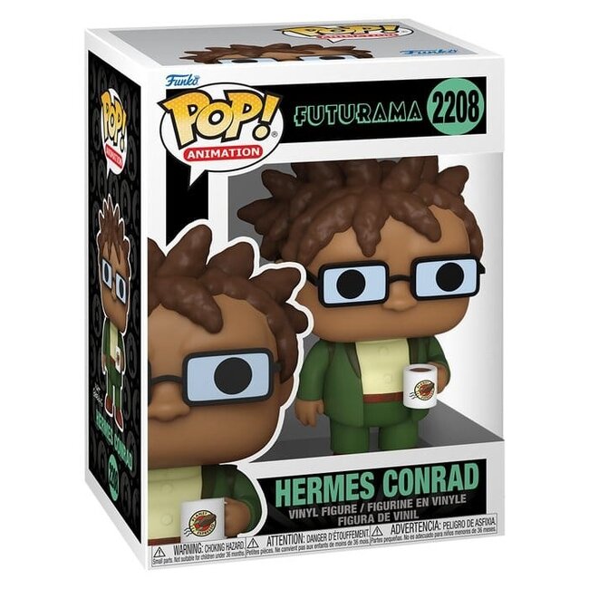 Futurama Pop! Animation Vinylfigur Hermes mit Tasse, 9 cm