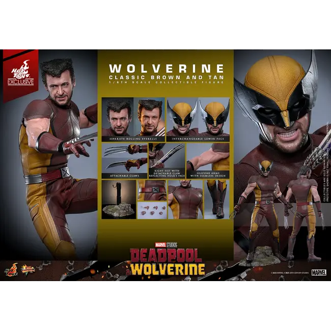 Deadpool & Wolverine Movie Masterpiece Action Figure 1/6 Wolverine (Classic Brown and Tan) Hot Toys Exclusive 31 cm