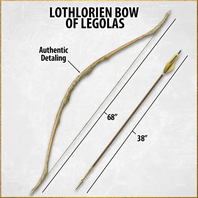 Herr der Ringe Replika 1/1 Legolas Lothlorien Bogen mit Pfeil 97 cm