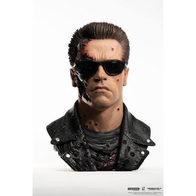Terminator 2 Replika 1/1 T-800 Modell 101 Kampfgeschädigte Kunstmaske 47 cm