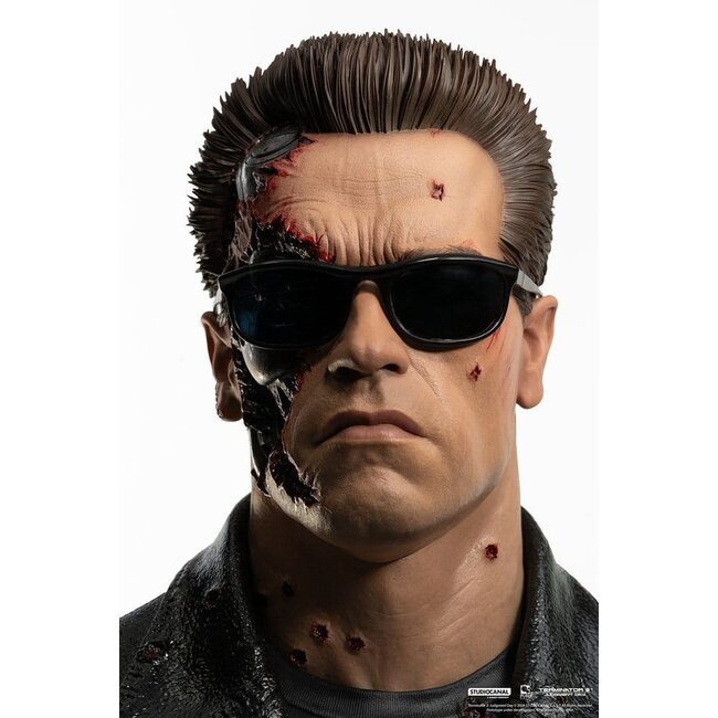 Terminator 2 Replika 1/1 T-800 Modell 101 Kampfgeschädigte Kunstmaske 47 cm